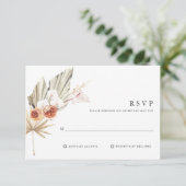Boho Botanische Bohemian Floral Wedding RSVP Kaartje (Staand voorkant)