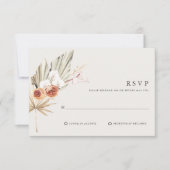 Boho Botanische Bohemian Floral Wedding RSVP Kaartje (Voorkant)