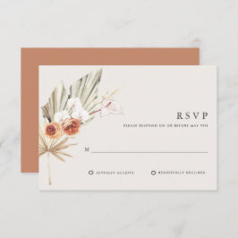 Boho Botanische Bohemian Floral Wedding RSVP Kaartje