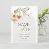 Boho Botanische Bohemian Floral Wedding Save The Date (Staand voorkant)