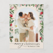 Boho Botanische boog Vrolijk Kerstfeest Foto Vakan Briefkaart (Voorkant)