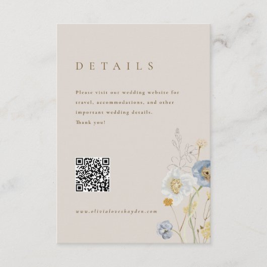 Boho Botanische bruiloft Details Behuizing Kaart (Voorkant)