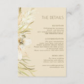 Boho botanische bruiloft gast informatie details informatiekaartje (Voorkant)