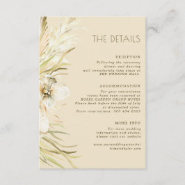 Boho botanische bruiloft gast informatie details informatiekaartje