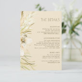 Boho botanische bruiloft gast informatie details informatiekaartje (Staand voorkant)