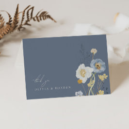 Boho botanische bruiloft gevouwen dank u kaart