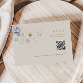 Boho Botanische Bruiloft RSVP Kaart met QR-code