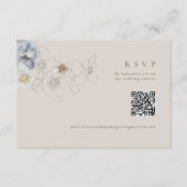 Boho Botanische Bruiloft RSVP Kaart met QR-code (Voorkant)