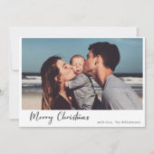 Boho Botanische Eenvoudige Script Prettig Kerstmis Feestdagenkaart (Voorkant)