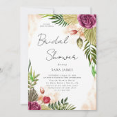 Boho-Botanische Elegantie Bruidsfeest Uitnodiging (Voorkant)
