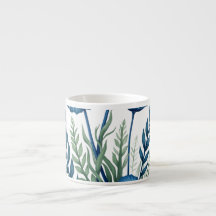 Boho botanische espressokop, stijlvolle koffiemok.
