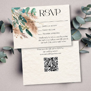Boho Botanische Eucalyptus groen Pampas gras RSVP Kaartje