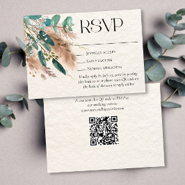 Boho Botanische Eucalyptus groen Pampas gras RSVP Kaartje