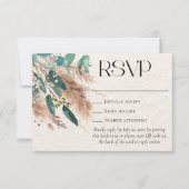 Boho Botanische Eucalyptus groen Pampas gras RSVP Kaartje (Voorkant)