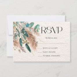 Boho Botanische Eucalyptus groen Pampas gras RSVP Kaartje