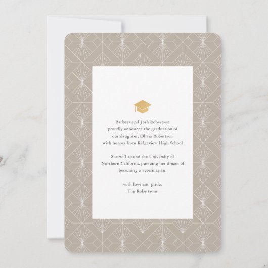 Boho Botanische Foto Afstuderen Aankondiging (Achterkant)