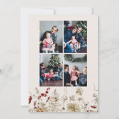 Boho Botanische Fotocollage Kerstkaart Kaart (Achterkant)