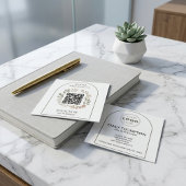 Boho Botanische Gebogen QR Code Vierkant Vierkante Visitekaartje
