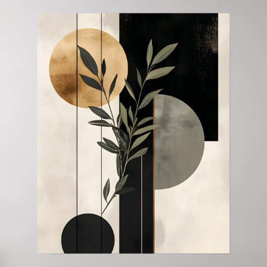 Boho Botanische Geometrische Illustratie Poster (Voorkant)