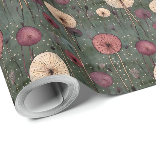 Boho Botanische  geperste bloemen Patroon Cadeaupapier (Rol Hoek)