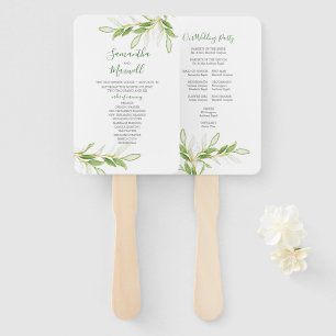 Boho Botanische Groene Waterverf Leidt weg Handwaaier