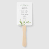 Boho Botanische Groene Waterverf Leidt weg Handwaaier (Achterkant)