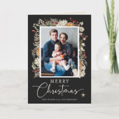 Boho Botanische Kerst Groetkaart Kaart (Voorkant)
