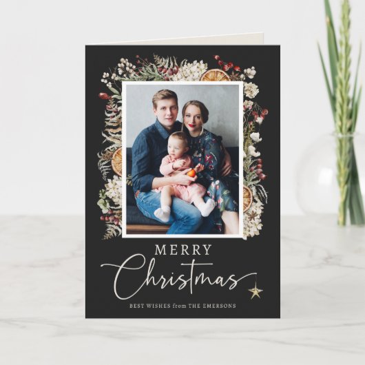 Boho Botanische Kerst Kaart (Voorkant)