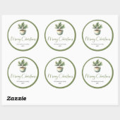 Boho Botanische Kerstboom Watercolor Sticker (Vel)