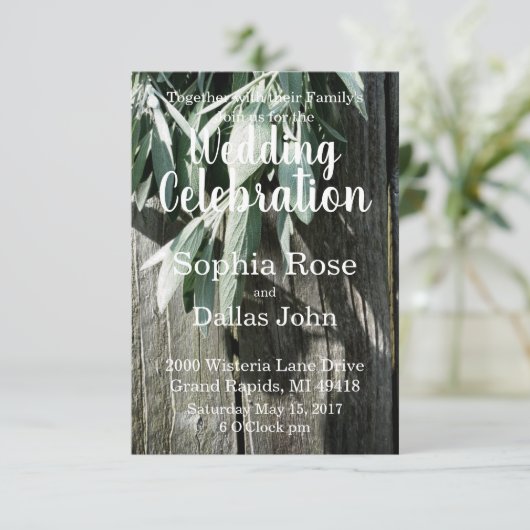 Boho botanische kruid verlaat rustiek Schuur-hout  Kaart (Staand voorkant)