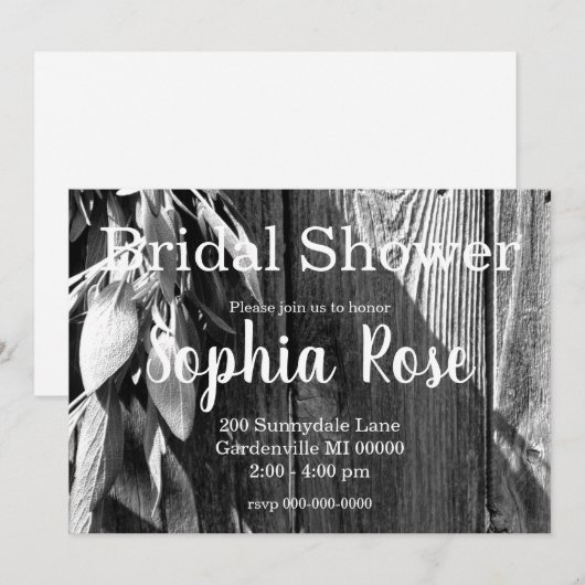 Boho botanische kruid verlaat rustiek Schuur-hout  Kaart (Voorkant / Achterkant)