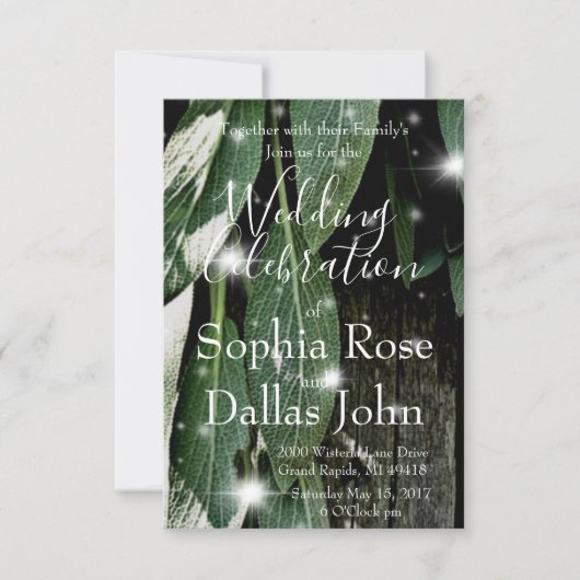 Boho botanische kruid verlaat rustiek Schuur-hout Kaart (Voorkant)