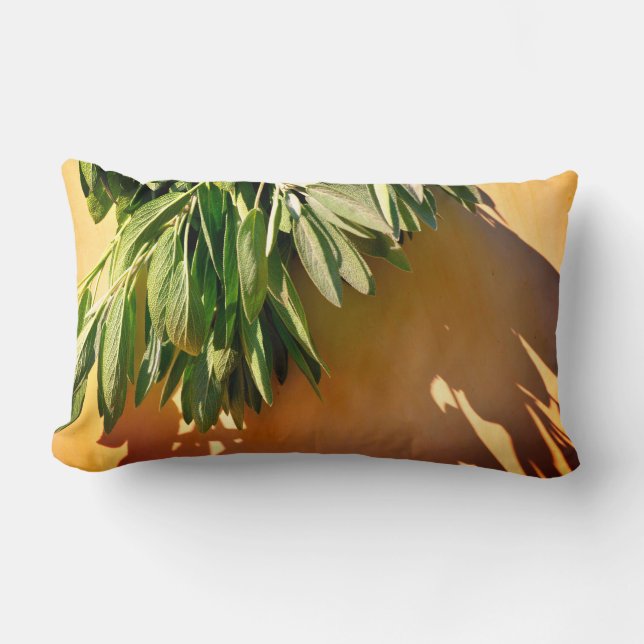 Boho botanische kruidenbladeren kussen (Voorkant)