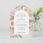 Boho Botanische Kunstenaarsschets Tuin Bruiloft Kaart (Staand voorkant)