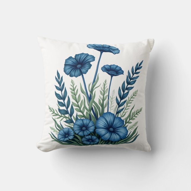 Boho botanische kussensloop | Bloemendecoratie voo Kussen (Voorkant)