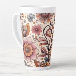 Boho Botanische Latte Mok 12 & 17 oz