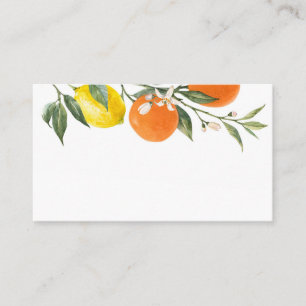 Boho Botanische leemons en Sinaasappels bruiloft Plaatskaartje