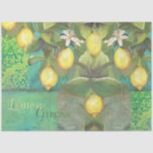 BOHO Botanische Lemon Ephemera ontkoppeling Tissuepapier (Voorkant)
