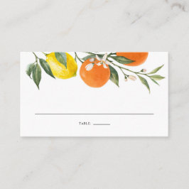 Boho Botanische Lemons en Sinaasappels Summer Wedd Plaatskaartje