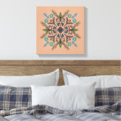 Boho botanische mandala tropisch groen canvas afdruk (Insitu (Slaapkamer))