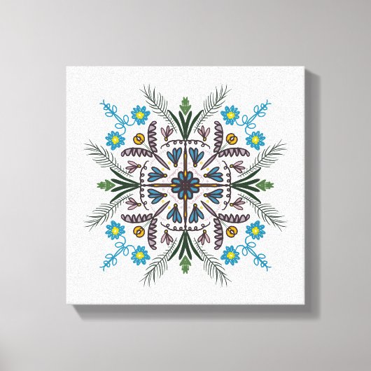 Boho Botanische Mandala Tropisch groen Canvas Afdruk (Voorkant)