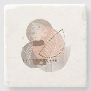 Boho botanische middeleeuwse neutrale huisdecorati stenen onderzetter