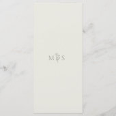 Boho botanische monogram saliegroene trouw menu (Achterkant)