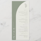 Boho botanische monogram saliegroene trouw menu (Voorkant)