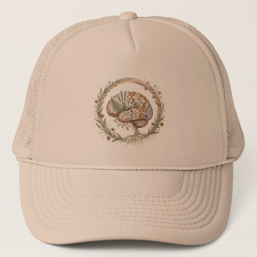 Boho Botanische Neurodiversiteit Bloei Ecotherapie Trucker Pet (Voorkant)