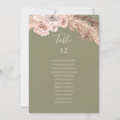 Boho Botanische Olijfolie Groen Tabelnummer (Voorkant)