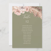 Boho Botanische Olijfolie Groen Tabelnummer (Achterkant)