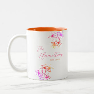 Boho Botanische Op maat gemaakte Bruidsdouche Tweekleurige Koffiemok