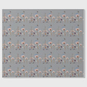 Boho Botanische Oude Persbloemen Patroon Cadeaupapier (Vlak)