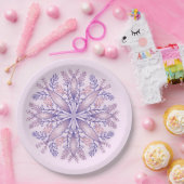 Boho Botanische Paarse Fantasy Bloem Mandala Papieren Bordje (Feest)